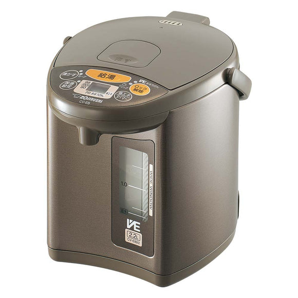 Zojirushi CV-EB22-TA Electric Pot, 0.6 gal (2.2 L), Hot Water, Brown