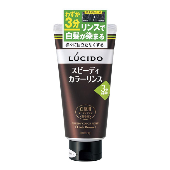 LUCIDO Speedy Color Rinse Dark Brown 160g Easy Gray Hair Dye with Rinse
