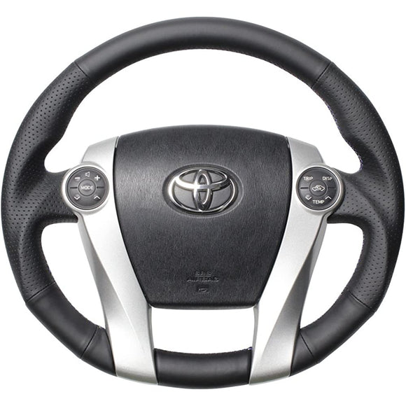 REAL (Real) Steering [Prius (30 series) including PHV] Premium Series Nappa All Leather Blue Stitch 30-BS-LPB