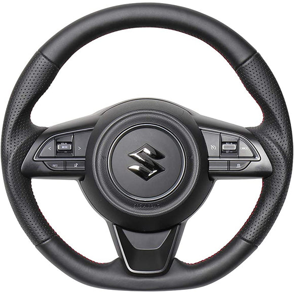 REAL (Real) Steering [Swift Sports (ZC33S)/Swift (ZC83S, etc.)] All Leather (Red x Black Euro Stitch)