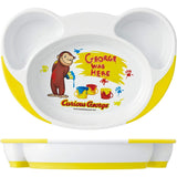 Skater WP7 Children's Plate, Easy to Scoop, Children's Tableware, Baby Lunch Plate, Curious George, 9.0 x 6.2 x 1.4 inches (22.7 x 15.7 x 3.6 cm)