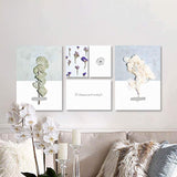 CREA Botanical Art Panel, 5 Pieces, Wall Hanging, Interior Decoration, Entryway, Wall Decor, Picture, Plants, Natural, Modern, Stylish, Cute, Panel Set (Botanical, 5)