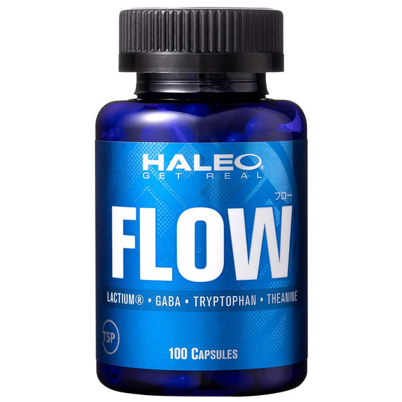 HALEO FLOW Rest Support Lactium Tryptophan Theanine GABA Carefully Selected 4 Ingredients 100 Capsules