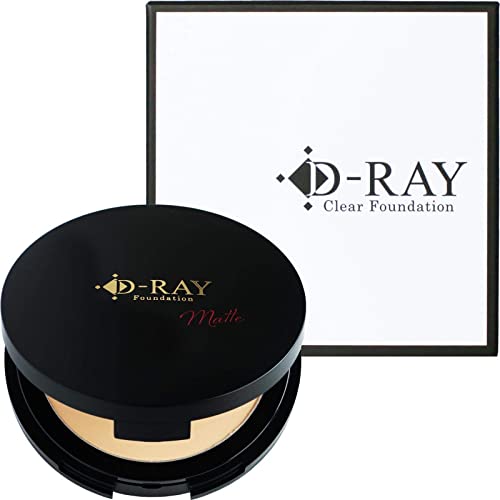 D-RAY D-Clear Foundation (Natural) Ultrafine Powder Foundation (Dull Cover/Does Not Stick to Mask) Shiny, Crack Resistant, SPF15PA++