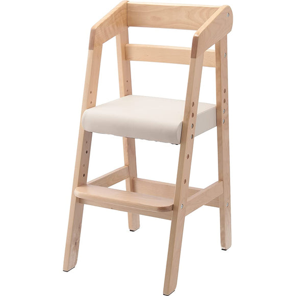 Fuji Trading Baby Chair Wooden Width 35 x Depth 41 x Height 74.5 cm Natural 3 levels adjustable 15387