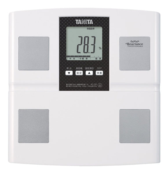 Tanita Body Composition Meter, Inner Scan, BC-756-WH, White, Easy Measurement with Pita Function