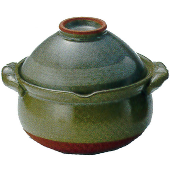Sanko Pot: 58-15562 Banko Ware HotMicrowaveOven-Safe Kyoko with Bowl, 5.7 inches (14.5 cm), 22.0 fl oz (650 cc), Green SANTO