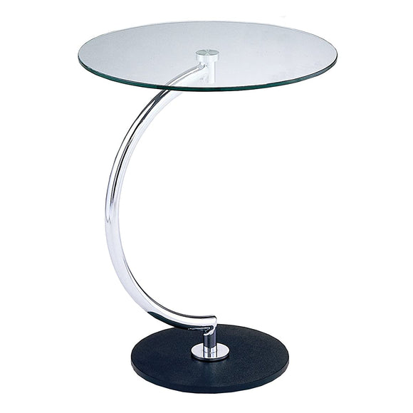 Azuma Crafts LLT-8514 Brass Side Table, Height 21.9 inches (55.5 cm), Clear Glass Top