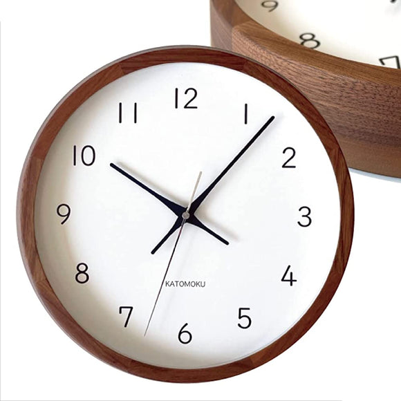 KATOMOKU muku clock 13 Walnut Radio Clock Continuous Second Hand km-104WARC 306mm (Radio Clock)