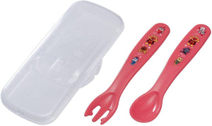 Anpanman Spoon & Fork W/Case, Pink