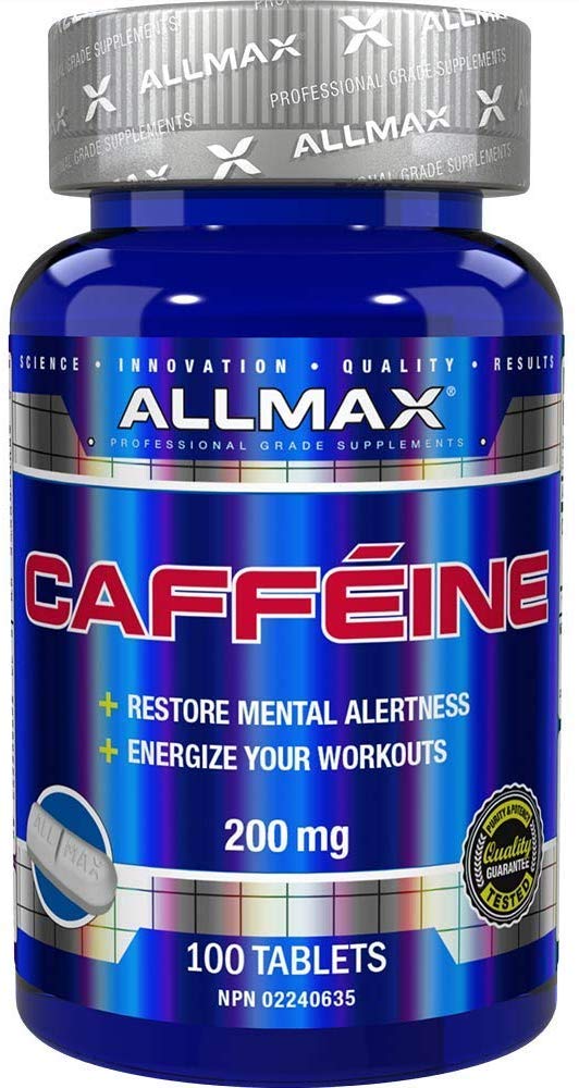 AllMax Nutrition - caffeine 200 mg. 100 tablets -2 Packs h rt