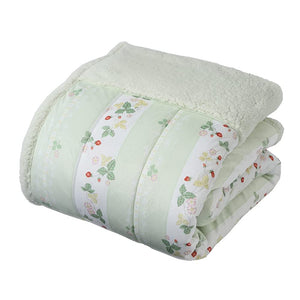 Nishikawa GE02800030 Thin Comforter, Single, Wedgwood, Wild Strawberry, Fluffy, Boa Green