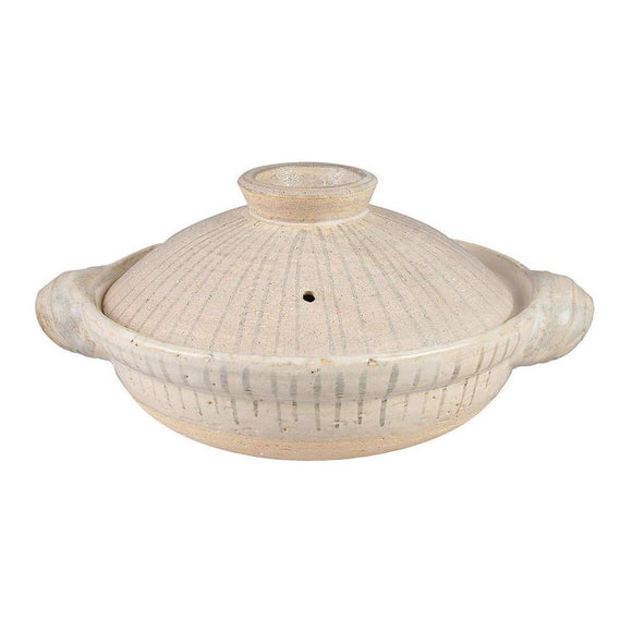 Hase-Seikyo NNR-02 Hase-en Iga Earthenware Pot, Rikyu Juso, Medium (For 2 to 4 People), Compatible with Direct Fire, White