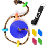 KenkobHands Swing Climbing Rope with Saucer for Kids, Core Training Toy (Blue)