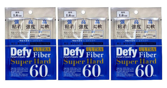 Defy Ultra Fiber II Super Hard 60 Pieces (Ptosis Prevention Tape) Set of 3 Transparent 1.6mm