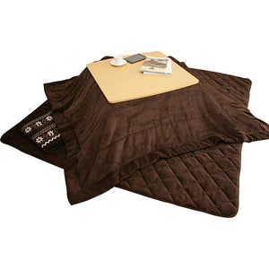 Kotatsu Futon Set, Microfiber, Fluffy, Kotatsu Comforter Set, Brown, For Squares