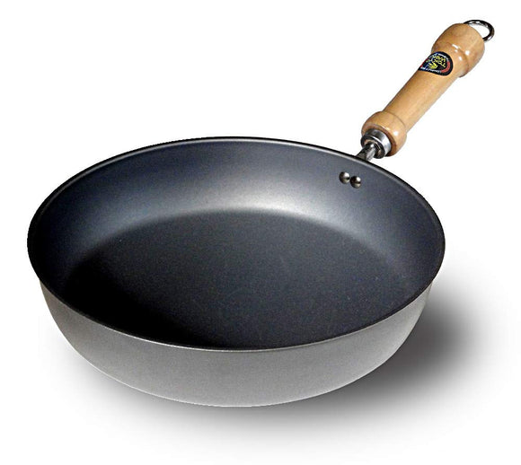 Iron Nitride Wok, Tokyo Pot, Space Saving Wok, Round Bottom Frying Pan, 10.2 inches (26 cm), Depth 3.1 inches (8 cm)