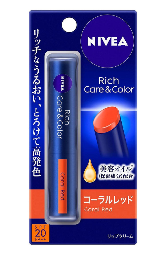 Nivea Rich Care & Color Lip Coral Red Lip Balm 2g