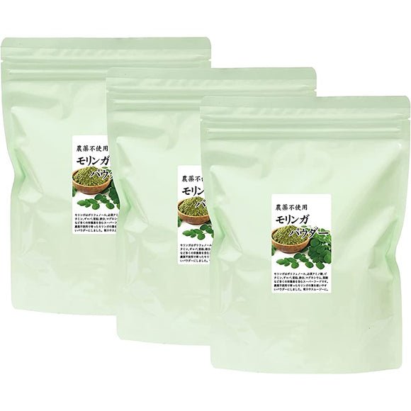 Natural Health Co. Moringa Soup Powder, 14.1 oz (400 g) x 3, Zippered Aluminum Bags
