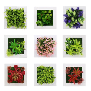 Kugusa Fake Wall Green Wall Hanging Decor Artificial Flowers Succulents Decorative Plants (Set of 9)