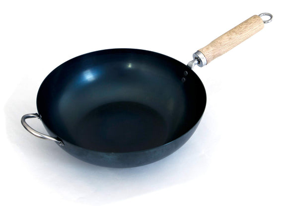 KYOTO KATSUGU WOK IRON FRY POT, 11.8 Inches (30 cm), Made in Japan