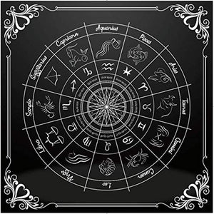 Toy God Tarot Divination Rubber Mat, Constellation Style, 23.6 x 23.6 inches (60 x 60 cm), Thickness 0.08 inches (2 mm), Playmat