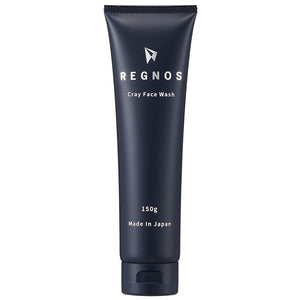 REGNOS Men's Mud Face Wash, Face Wash, Clay Face Wash, Face Wash Foam, Large Capacity, 150g, Pores, Blackheads, Strawberry Nose, Shiny/Sticky Skin, Moisturizing, Men, Made in Japan