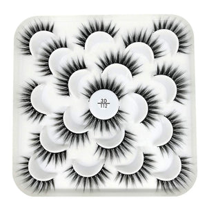 ROOYA BABY Direct-JP False Eyelashes Eye Makeup Tool Soft Popular Handmade Beauty Long Cross Eyelashes Extension False Eyelashes Flashy Luxury Fiber Ladies 10 Pairs 3D112