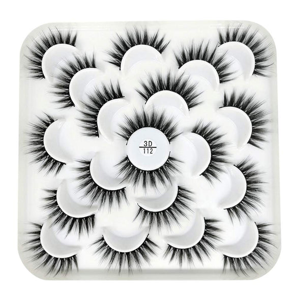 ROOYA BABY Direct-JP False Eyelashes Eye Makeup Tool Soft Popular Handmade Beauty Long Cross Eyelashes Extension False Eyelashes Flashy Luxury Fiber Ladies 10 Pairs 3D112