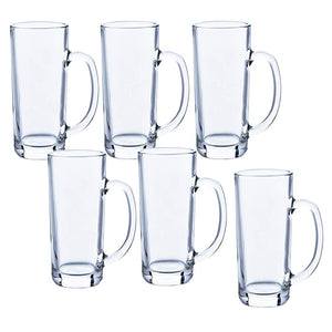 Toyo Sasaki Glass P-06431-JAN Beer Stein, 15.2 fl oz (435 ml), Alpha, Made in Japan, Dishwasher Safe, Pack of 6