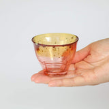 Aderia Tsugaru Vidro F-71846 Sake Cup, Akane Sky, 2.8 fl oz (85 ml), Gold Color Gui Only, Made in Japan