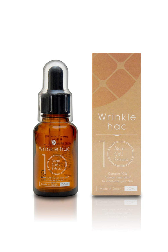 Wrinkle Hack, Human Stem Cell Serum, High Concentration, 10% Blend, 30ml, Aging Care, Smile Line, Hari, Placenta, No Additives, No Fragrance, Made in Japan, Hyaluronic Acid, Collagen, Organic Plant Extract