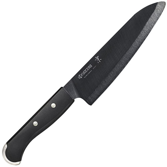 Kyocera FKR-17LBK-AZ Kitchen Knife, Black Blade, Wood Pattern, Fine Ceramic, Santoku, 6.7 inches (170 mm)