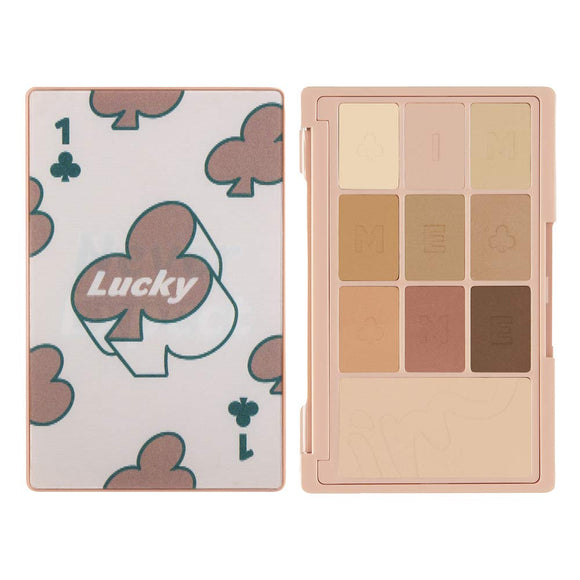 I'M MEME I'm Hidden Card Palette | Portable size 9 eyeshadow colors and 1 cheek palette with mirror | 001 Lucky Card