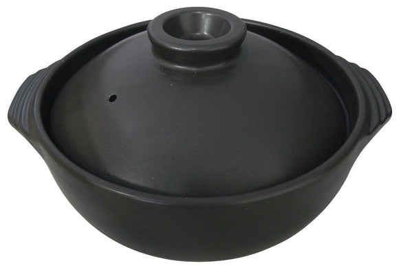 Banko Ware 2087-1918 Ceramic Finish, Lightweight Pot, For 3-4 People, Black