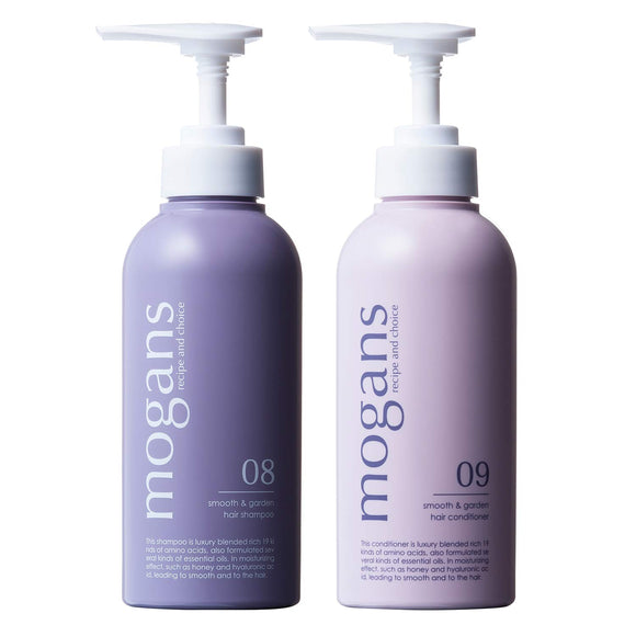 mogans Shampoo Conditioner Set/Smooth & Garden (Amino Acid/Additive-Free/Non-Silicon) 300ml Each