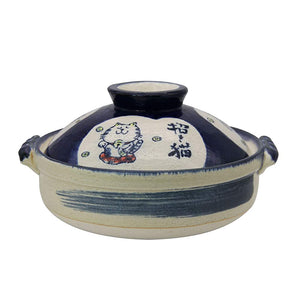 Banko Ware Dirt Pot No. 9 Hofuku Cat, Made in Japan 24-814