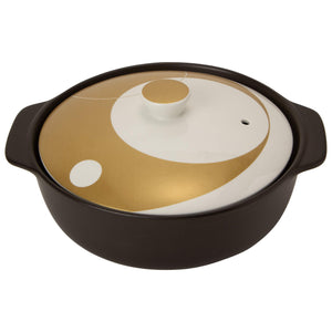 TAMAKI Thermatec THC52-910 Earthenware Pot, For 3 to 4 People, Moon Light, Diameter 12.8 x Depth 10.9 x Height 5.7 inches (32.5 x 27.7 x 14.5 cm), Induction Heat, Microwave and Oven Safe