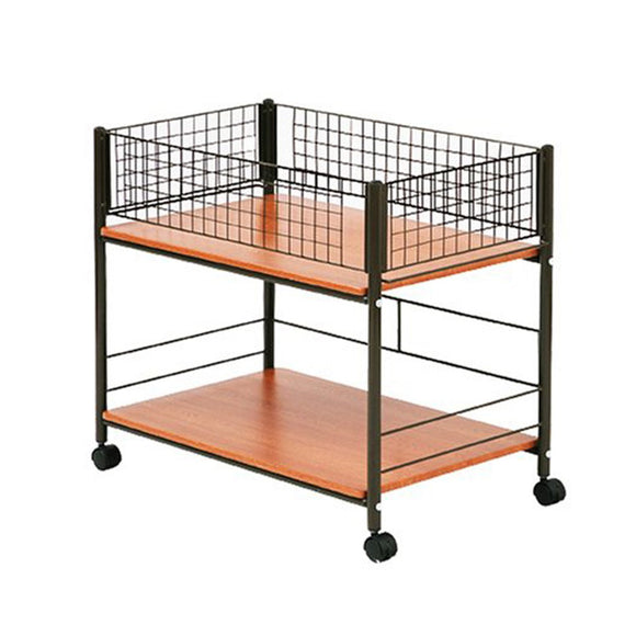 Yamazen OSR-7544DBRBR Closet Space Storage Rack, Width: 17.3 x Length: 30.3 x Height: 25.4 inches (44 x 77 x 64.5 cm), Caster Wheels With Stoppers Included, Removable Shelves, Assembly Required, Color: Dark BrownBrown