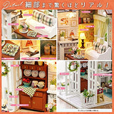 moin moin 20101DH140 124 Dollhouse, Miniature, Handmade Kit Set, Small, Beginners, Room with Dogs, LED Light Acrylic Case (Preparing for Travel)
