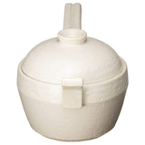 Hasegatani Pottery AIC-01 Earthenware Pot, Single-Handed Pot, For 1 Person, 2 People, Approx. 5.9 inches (15 cm), Approx. 20.3 fl oz (600 ml), Direct Fire, Empty Fire, Microwave Oven, White