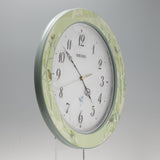 Seiko clock wall clock Nature Sound 12 Kinds Atomic Analog Information When Switching Type Pale Green Pattern Glossy rx214 m Seiko