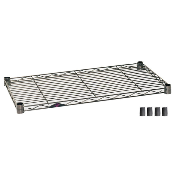 Doshisha BN6035 Luminous Parts for Pole Diameter 0.7 inch (19 mm), Shelf Board Steel Shelf (Load Capacity 176.4 lbs (80 kg), Wire Width Direction, 1 Piece (with Sleeves), Width 23.4 x Depth 13.6 inches (59.5 x 34.5 cm), Black Nickel Series
