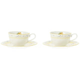 Noritake P59387A/4620 Cup & Saucer (Pear Set) (Both Coffee & Tea), 7.8 fl oz (220 cc), Genufrere Microwave Safe, 2 Guests, Bone China