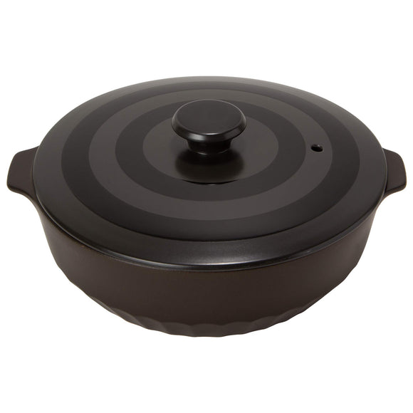TAMAKI THK01-910 Thermatec Clay Pot, For 3 to 4 People, Circle, Diameter 12.2 x Depth 10.8 x Height 5.0 inches (31 x 27.5 x 12.7 cm), Induction Heat, Microwave and Oven Safe