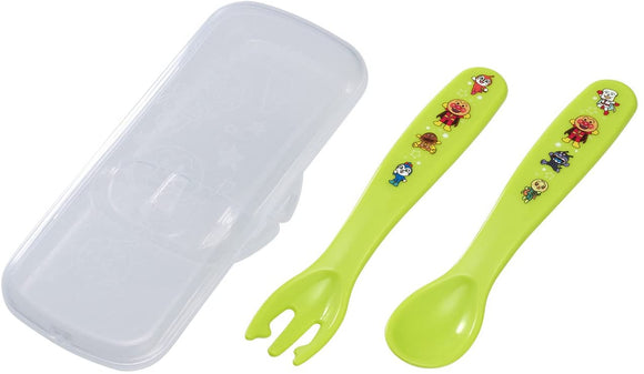 Anpanman Spoon & Fork W/Case, Green