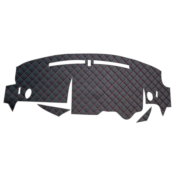 BMS (Bi-Emuesu) Dashboard Mat Dik Leather Black Small-Square # 50 Red Stitching LDM-15-H29-BK-MSRE [Honda N Box H23/12-JF1/2]