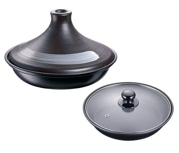 isigaki Industrial buro-dyia IH tazin Pot (with glass lid) 19 cm Brown 3008 atz0301