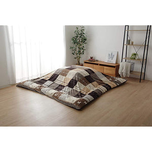 Ikehiko #5195179 Kotatsu Comforter Cover, Large, Rectangle, Cynthia, Approx. 84.6 x 12.8 inches (215 x 325 cm), Brown, Washable