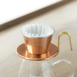 Kalita TSUBAME & Kalita WDC-155 Wave Series Coffee Dripper, Copper, Made in Japan, For 1 to 2 People